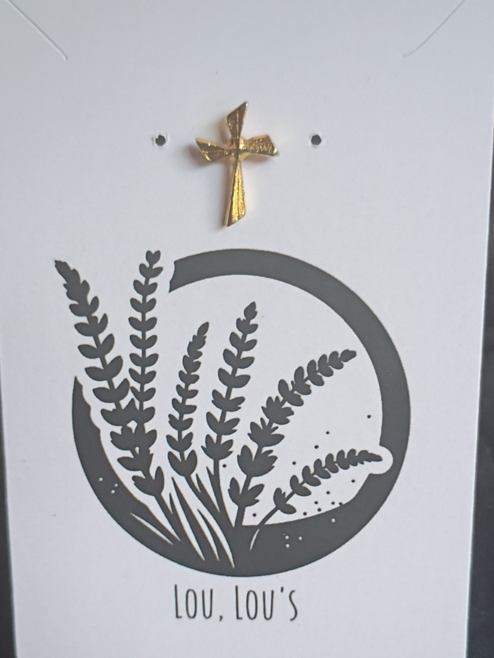 Gold Cross Brooch - Delicate Religious Pin